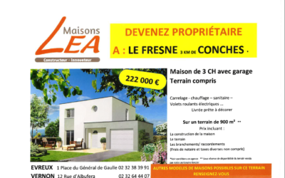 Annonce maison + terrain conches